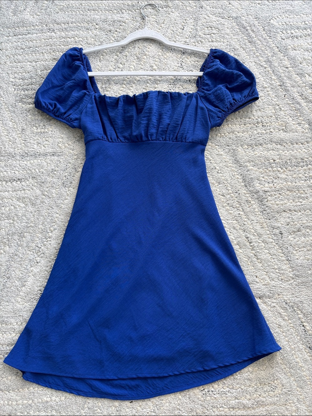 Altar’d State Blue Puff Sleeve Mini-Dress